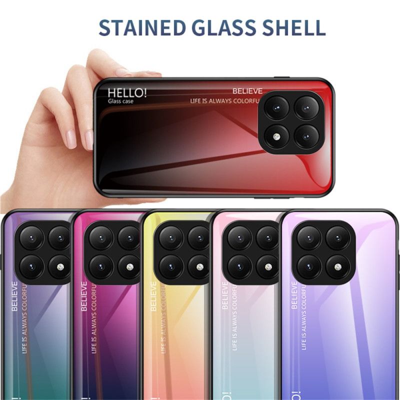 Hülle Für Xiaomi 15t Pro Gehärtetes Glas Mit Hello-muster