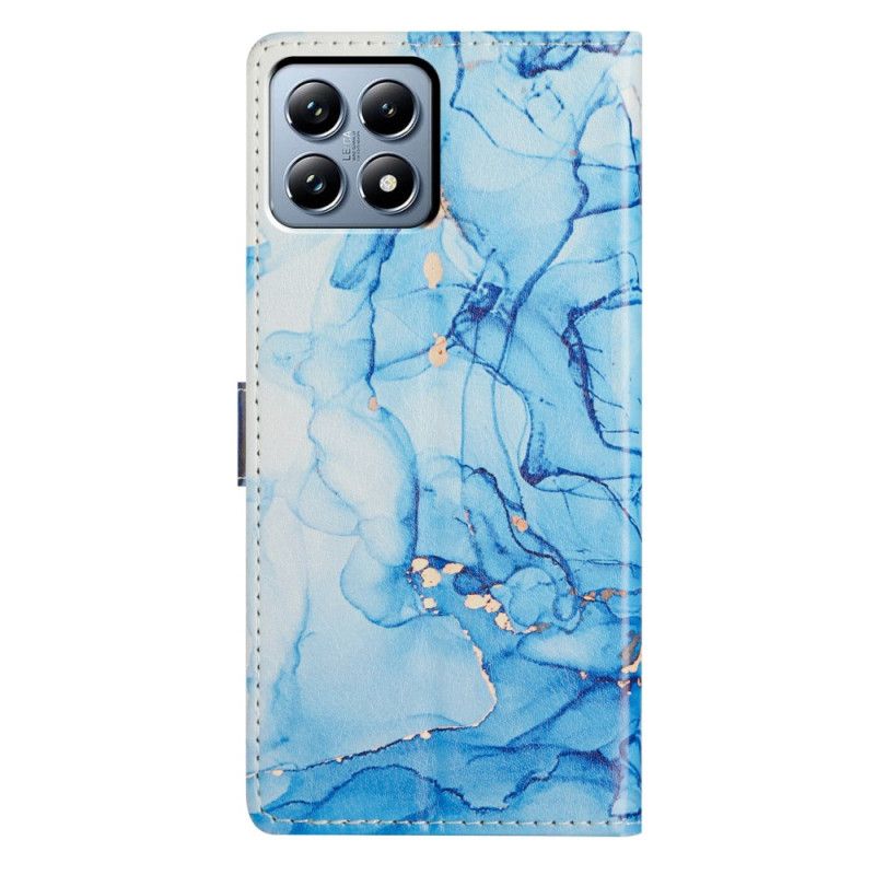 Lederhüllen Für Xiaomi 15t Pro Blauer Marmor