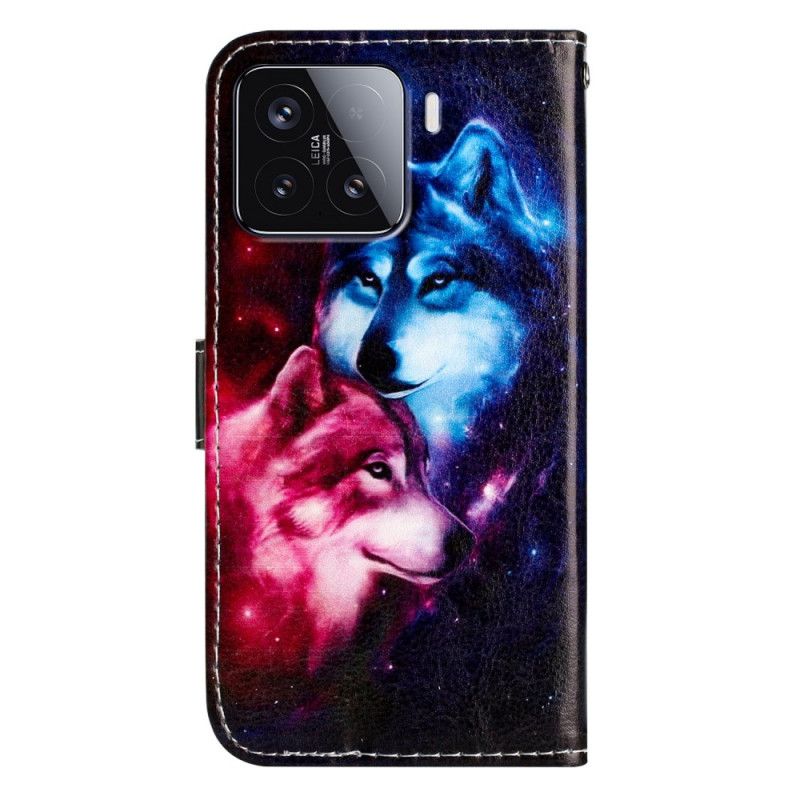 Lederhüllen Für Xiaomi 15t Pro Mit Zwei Wölfen
