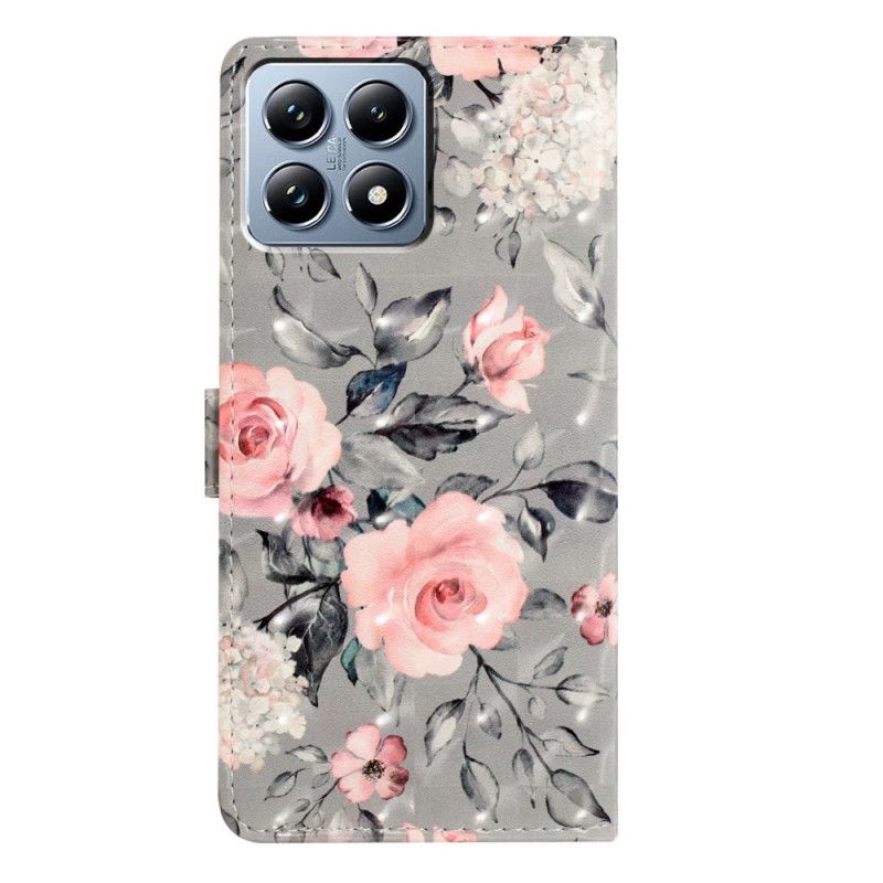 Lederhüllen Für Xiaomi 15t Pro Rosa Blüten