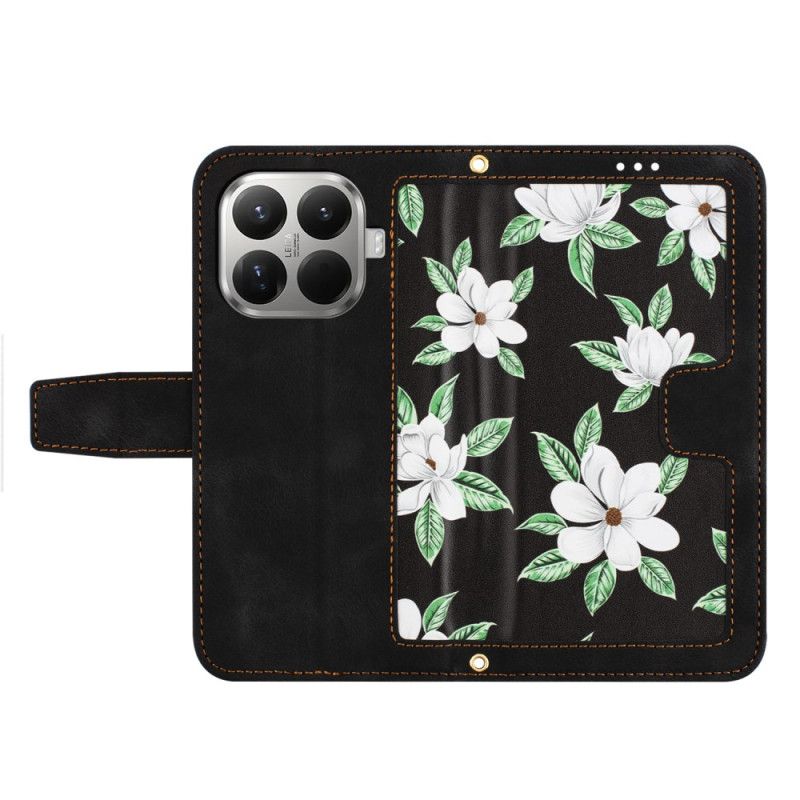 Lederhüllen Xiaomi 15t Pro Handyhülle Blumenmuster Mit Riemen