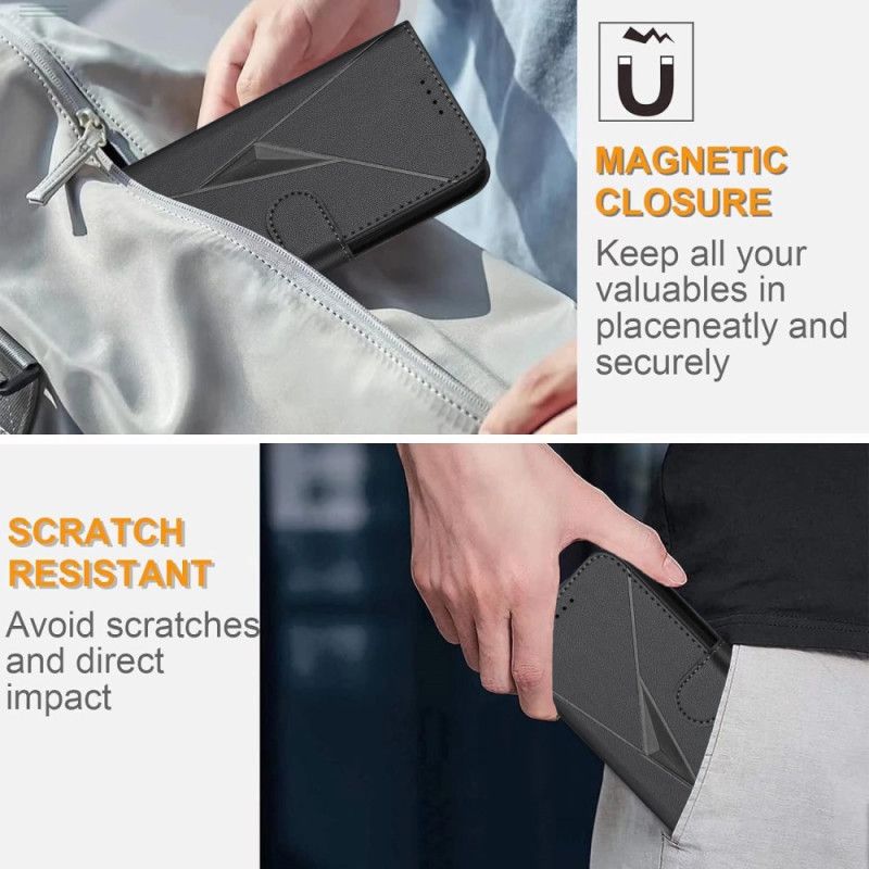 Lederhüllen Xiaomi 15t Pro Handyhülle Dreiecksmuster
