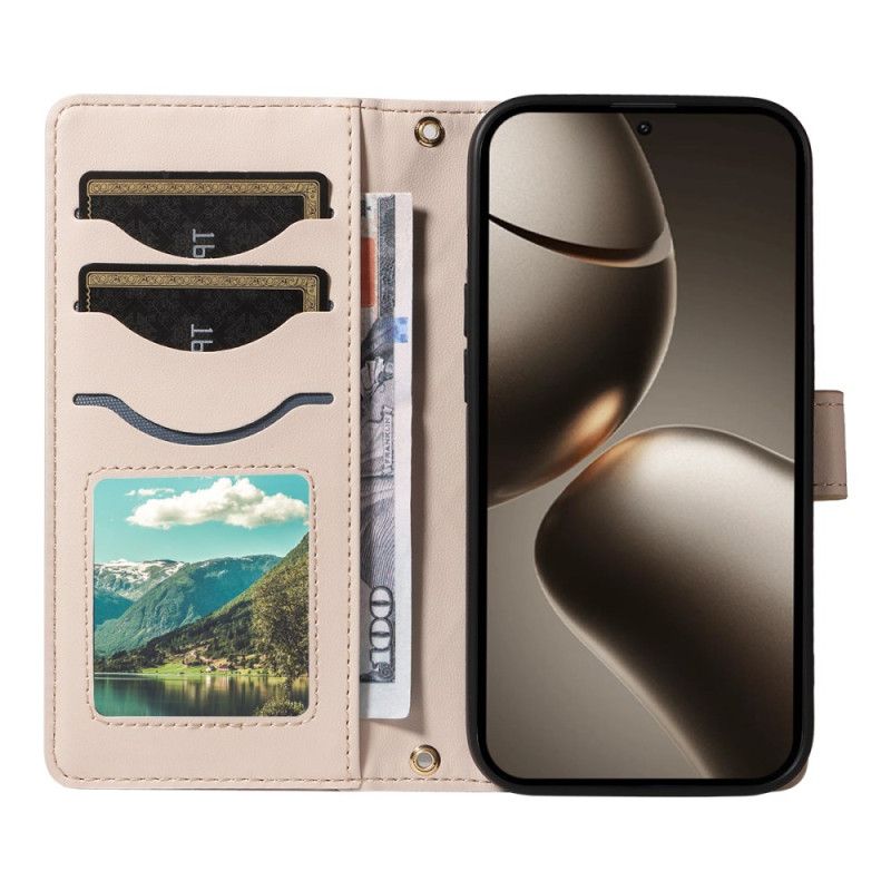 Lederhüllen Xiaomi 15t Pro Handyhülle Gesteppt Mit Riemen Und Schulterriemen