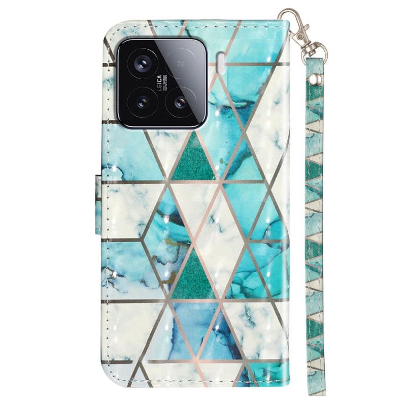 Lederhüllen Xiaomi 15t Pro Handyhülle Grüner Marmor Mit Armband