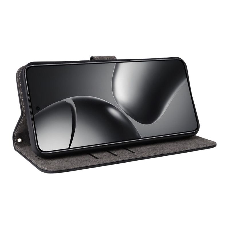 Lederhüllen Xiaomi 15t Pro Handyhülle Rfid-geldbörse In Wildlederoptik