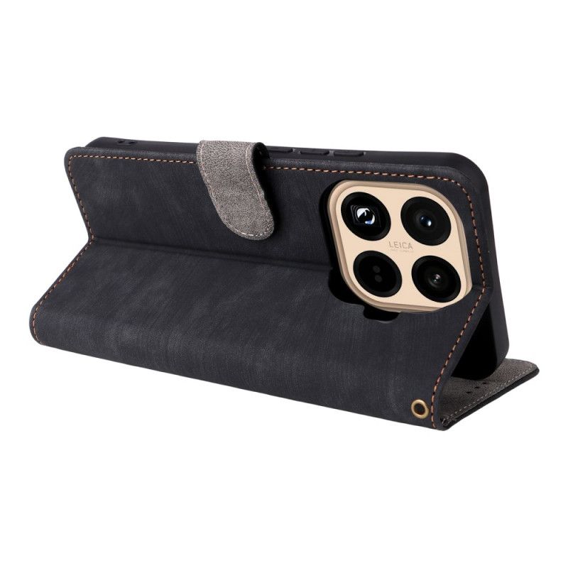 Lederhüllen Xiaomi 15t Pro Handyhülle Rfid-geldbörse In Wildlederoptik