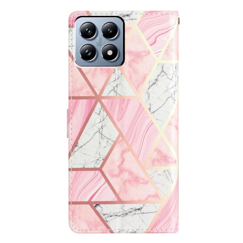 Lederhüllen Xiaomi 15t Pro Handyhülle Rosa Marmor