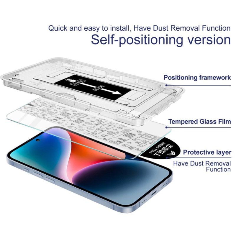 Displayschutzfolie Aus Gehärtetem Glas Für Vivo X300 Pro Mit Montagerahmen (fingerabdrucksensor)