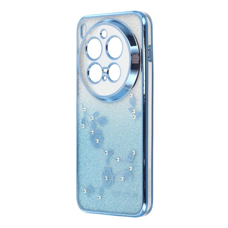 Hülle Für Vivo X300 Pro Riemen Mit Blumen Und Strasssteinen