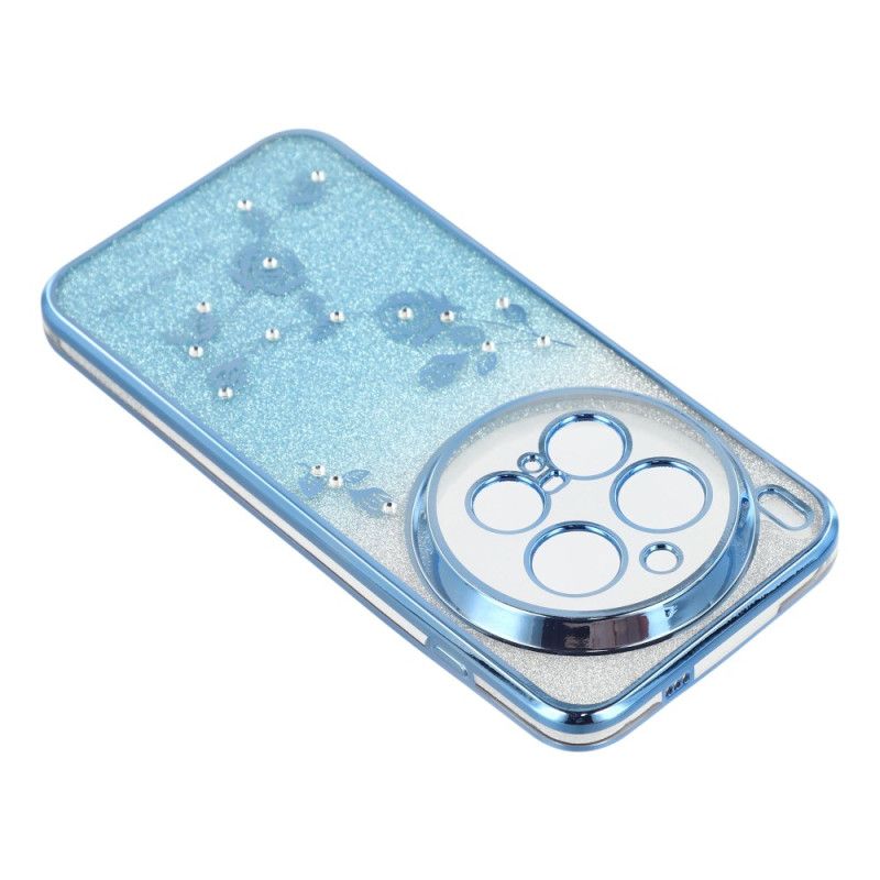 Hülle Für Vivo X300 Pro Riemen Mit Blumen Und Strasssteinen
