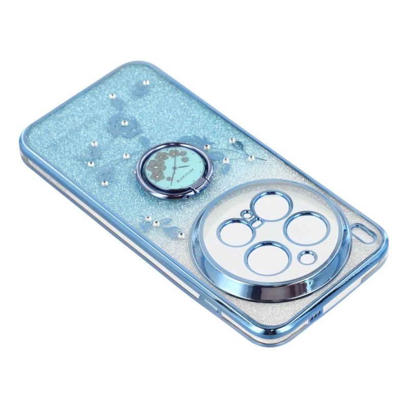 Hülle Für Vivo X300 Pro Ringhalter Mit Blumen Und Strasssteinen
