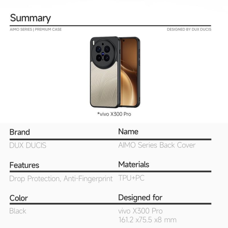 Hülle Vivo X300 Pro Handyhülle Aimo Serie Dux Ducis