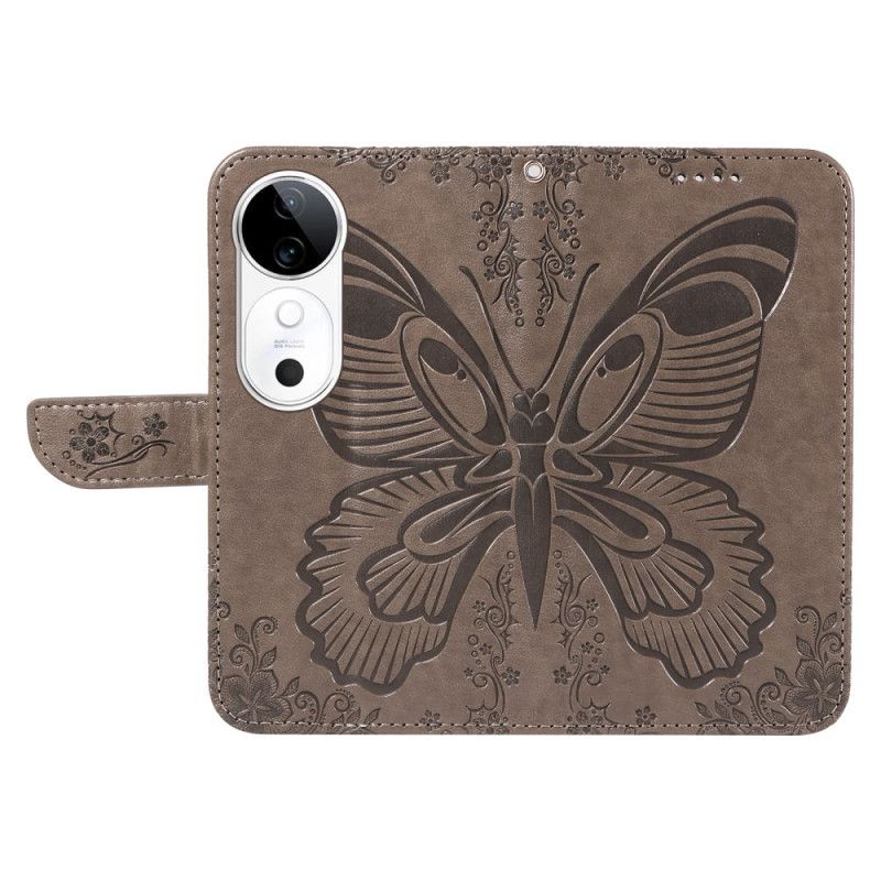 Lederhüllen Vivo V40 5g Grafischer Schmetterling