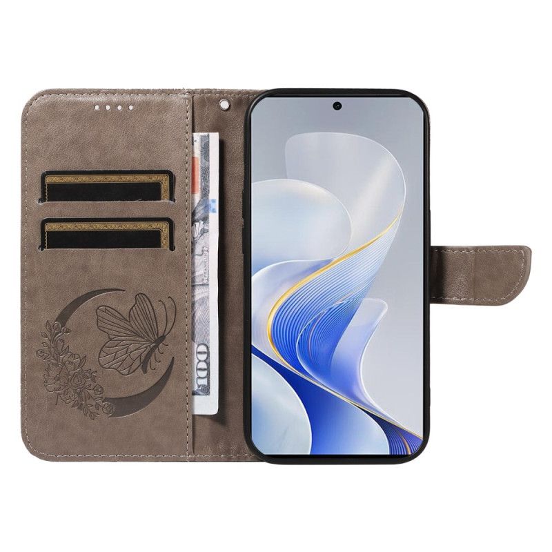 Lederhüllen Vivo V40 5g Grafischer Schmetterling