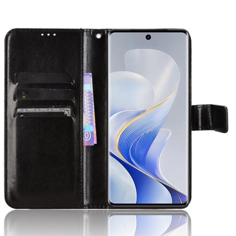 Lederhüllen Vivo V40 5g Handyhülle Glänzendes Kunstleder