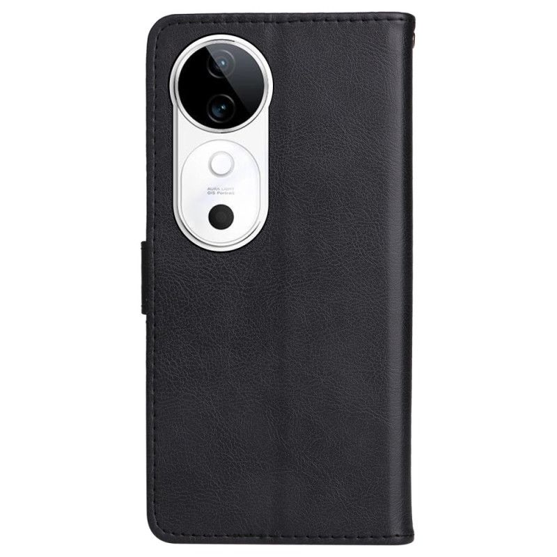 Lederhüllen Vivo V40 5g Handyhülle Lederriemen-effekt