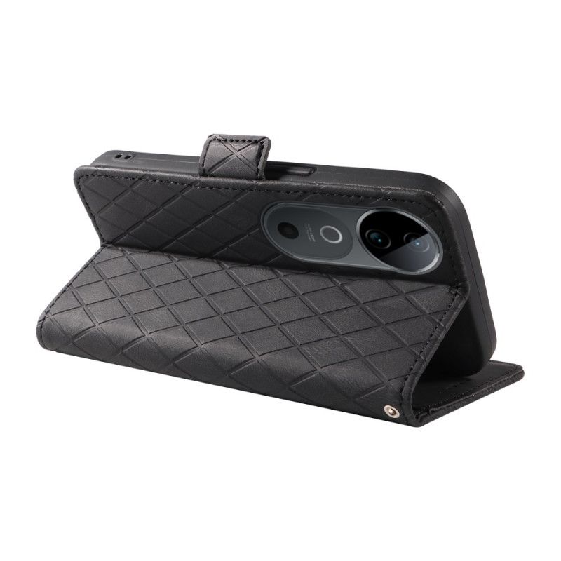 Lederhüllen Vivo V40 5g Handyhülle Rautenmuster