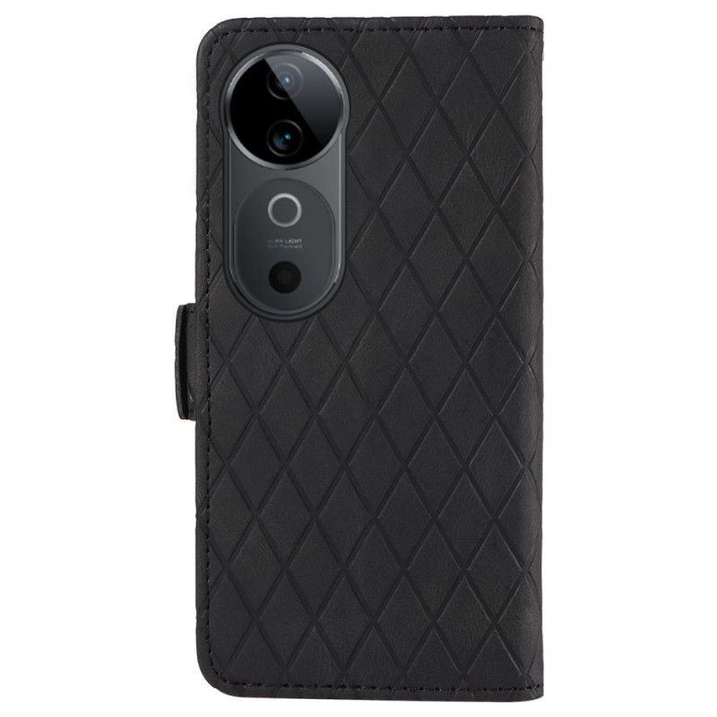Lederhüllen Vivo V40 5g Handyhülle Rautenmuster