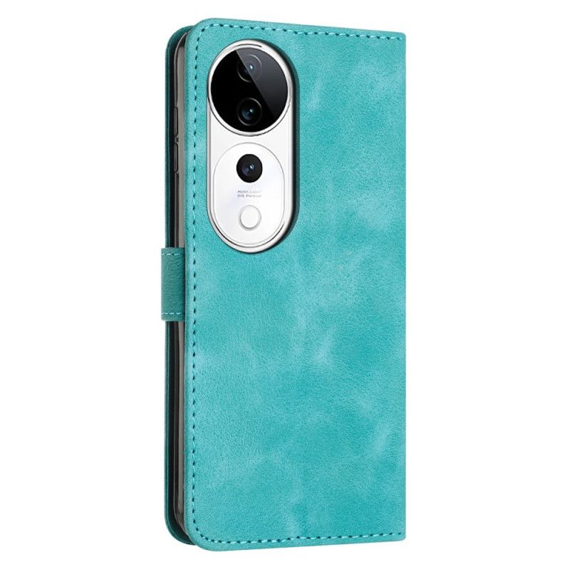 Lederhüllen Vivo V40 5g Riemen Mit Dreiecksmuster