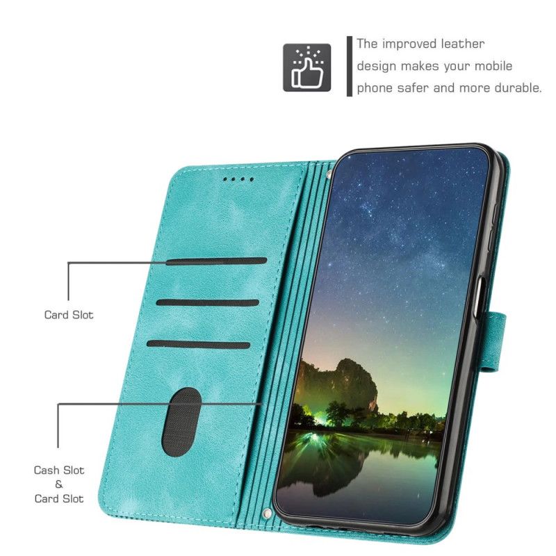 Lederhüllen Vivo V40 5g Riemen Mit Dreiecksmuster