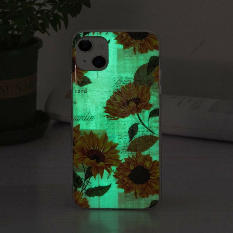 Hülle Für Iphone 13 Fluoreszierende Blumenserie