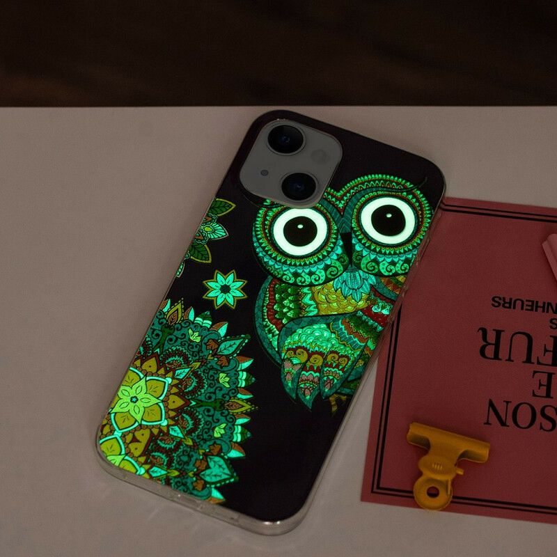 Hülle Für Iphone 13 Fluoreszierende Mandala-eule