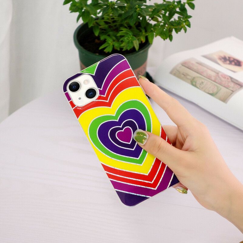 Hülle Für Iphone 13 Psychedelisches Herz