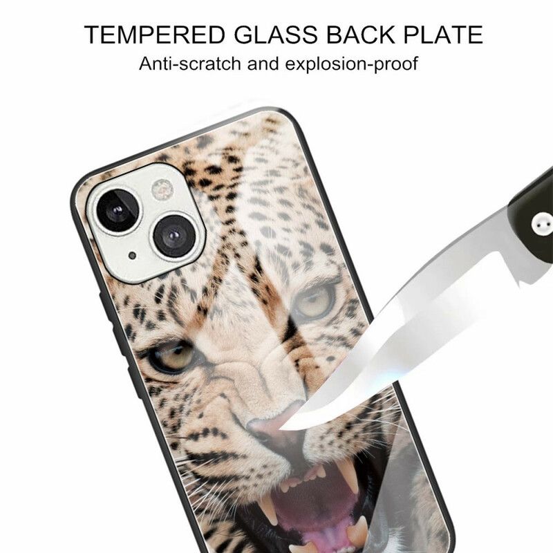 Hülle Iphone 13 Gehärtetes Leopardenglas