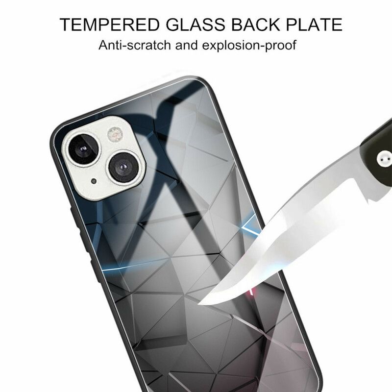 Hülle Iphone 13 Geometrie Aus Gehärtetem Glas