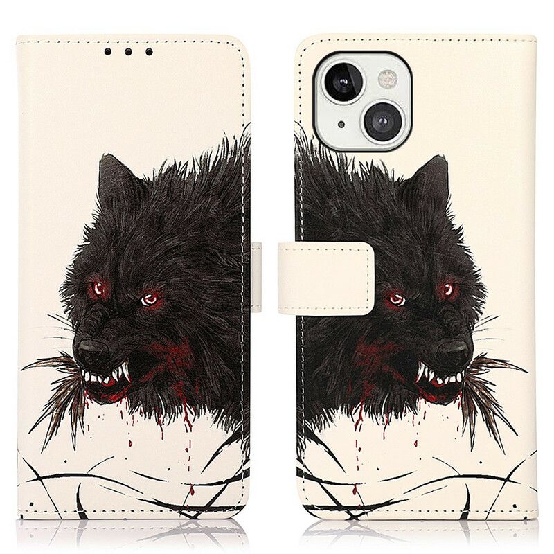 Lederhüllen Für Iphone 13 Hungriger Wolf