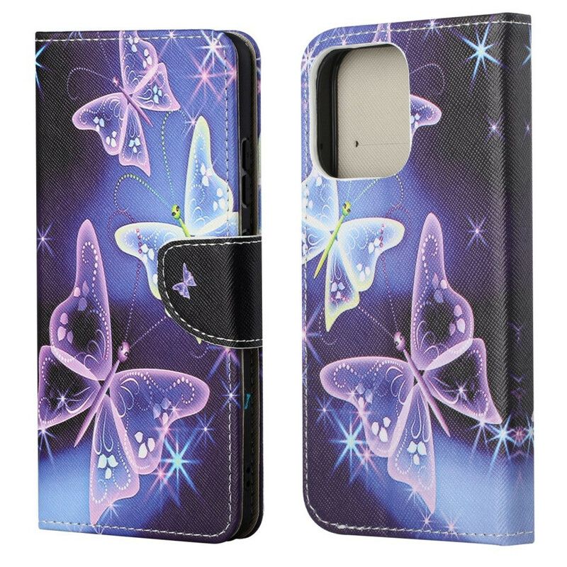 Lederhüllen Für Iphone 13 Moderne Schmetterlinge