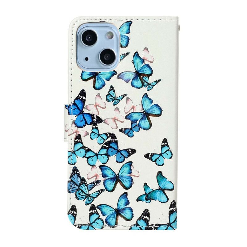 Lederhüllen Für Iphone 13 Schmetterlingsflug