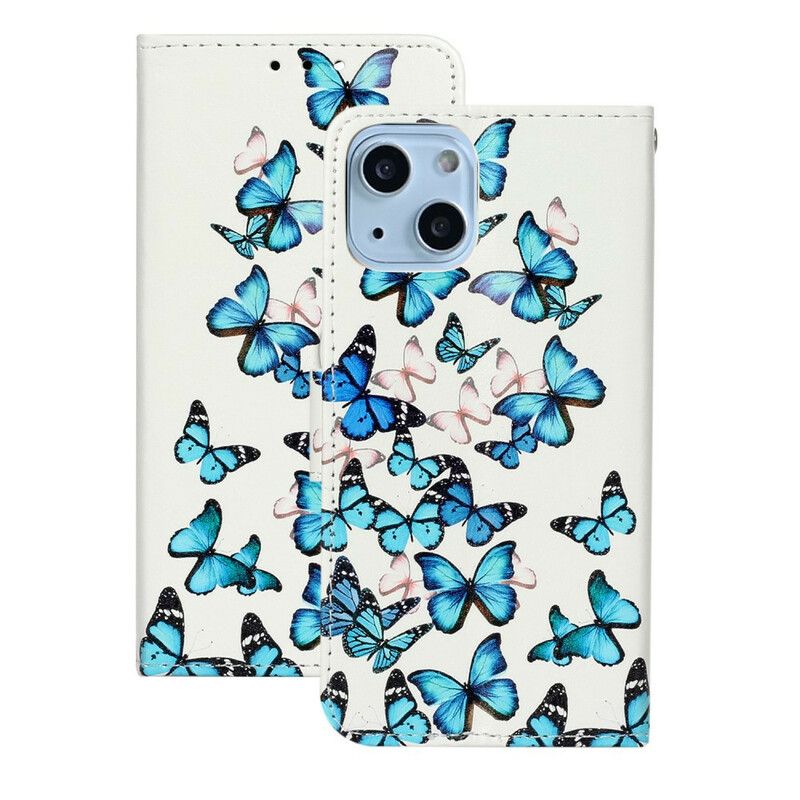 Lederhüllen Für Iphone 13 Schmetterlingsflug