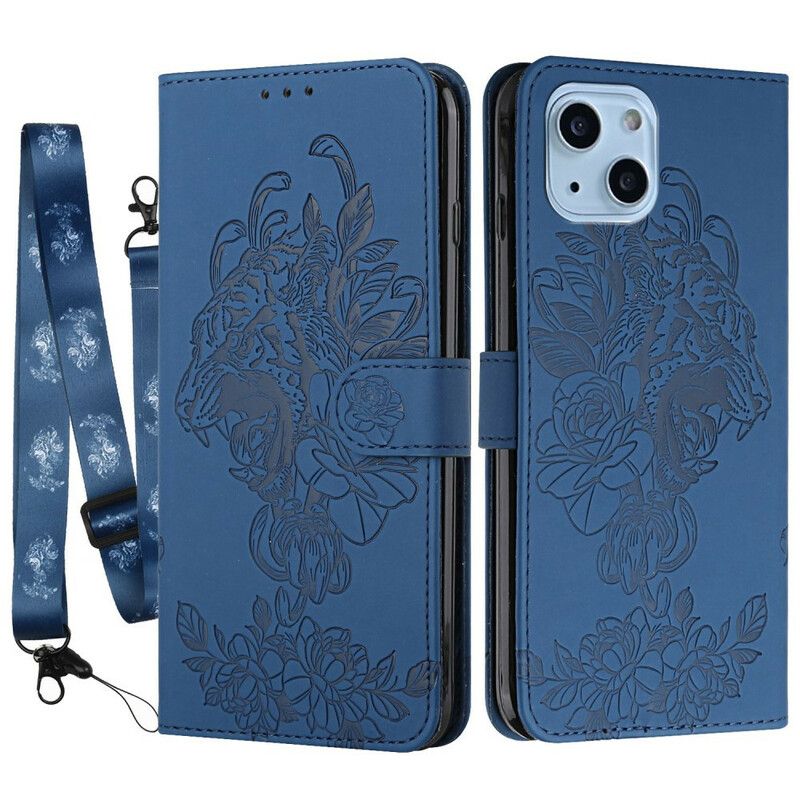 Lederhüllen Für Iphone 13 Tiger-barockband