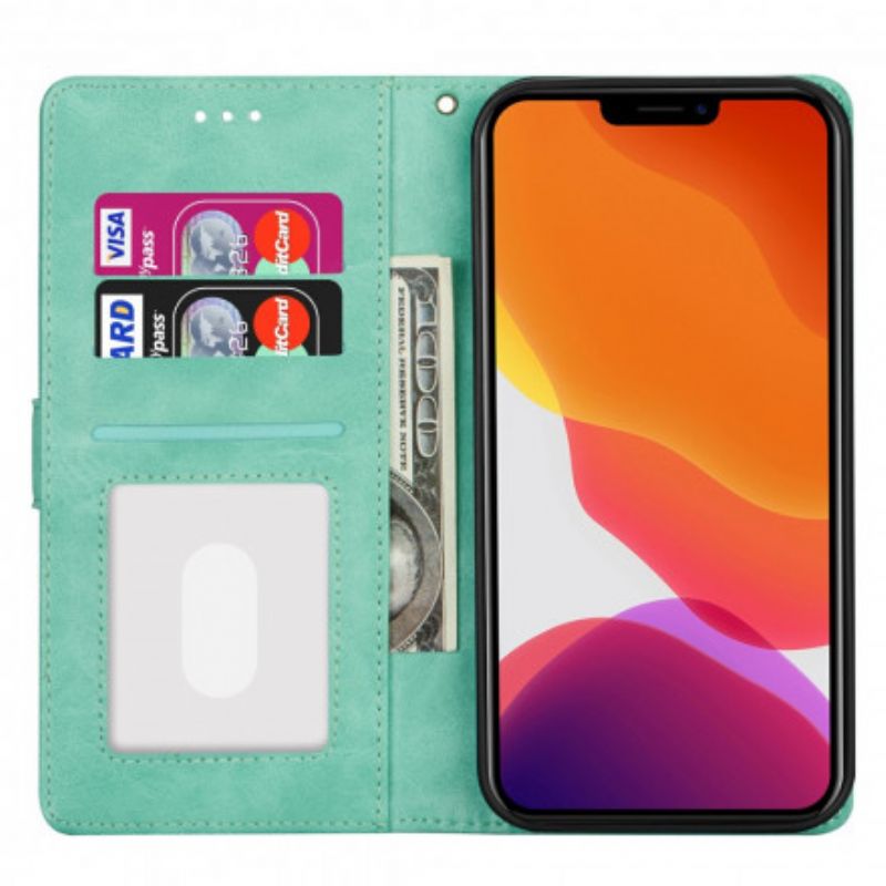 Lederhüllen Iphone 13 Handyhülle Geldbörse Mit Lanyard