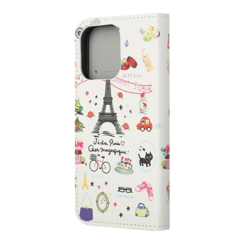 Lederhüllen Iphone 13 Handyhülle Ich Liebe Paris