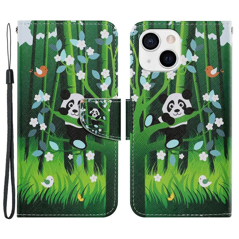 Lederhüllen Iphone 13 Handyhülle Panda-spaziergang