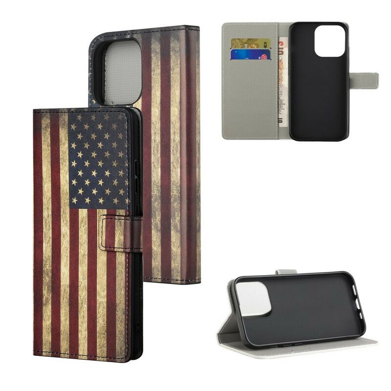 Lederhüllen Iphone 13 Handyhülle Usa-flagge