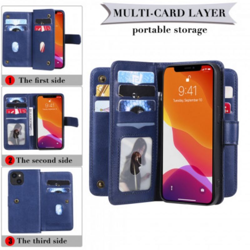 Lederhüllen Iphone 13 Multifunktionaler 10 Kartenhalter