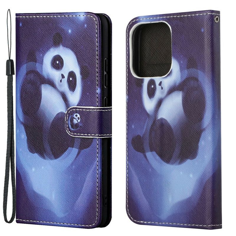 Lederhüllen Iphone 13 Panda-weltraum