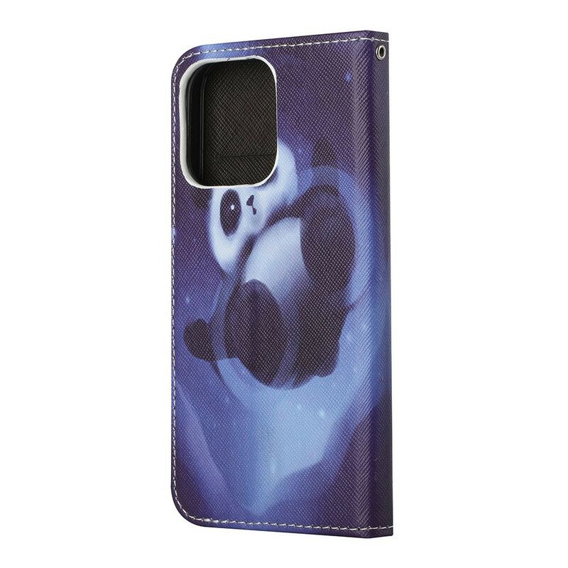 Lederhüllen Iphone 13 Panda-weltraum