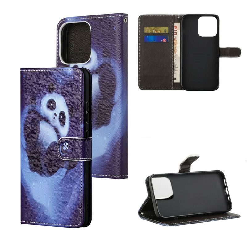 Lederhüllen Iphone 13 Panda-weltraum