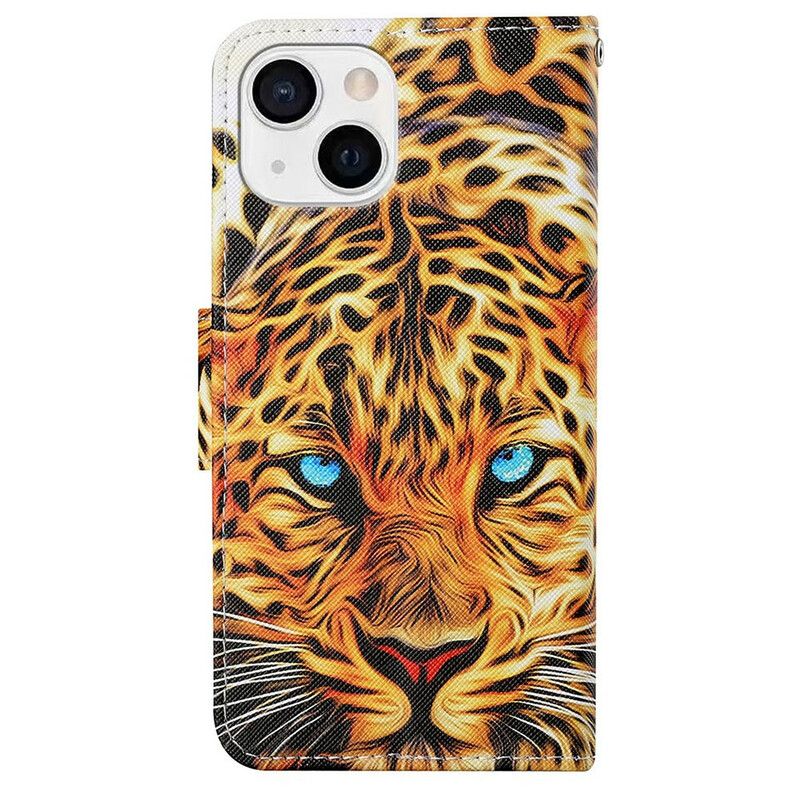 Lederhüllen Iphone 13 Tiger Mit Lanyard