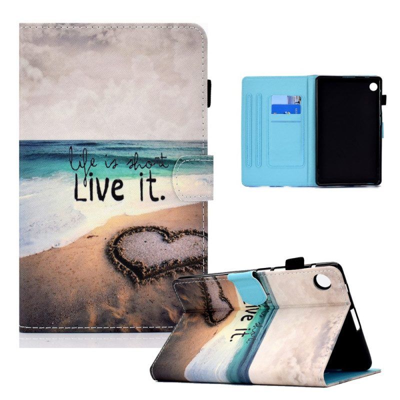 Flip Case Für Samsung Galaxy Tab A8 (2021) Das Leben Ist Ein Kurzer Strand