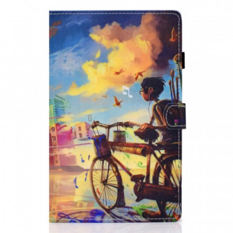 Flip Case Für Samsung Galaxy Tab A8 (2021) Fahrradkunst