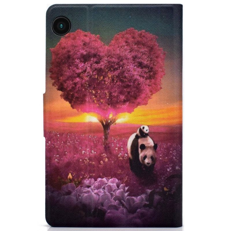 Flip Case Für Samsung Galaxy Tab A8 (2021) Panda-herz