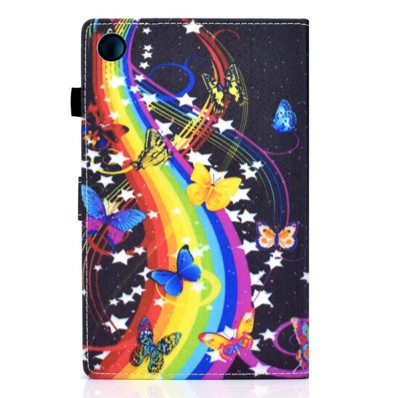 Flip Case Für Samsung Galaxy Tab A8 (2021) Regenbogen-schmetterlinge