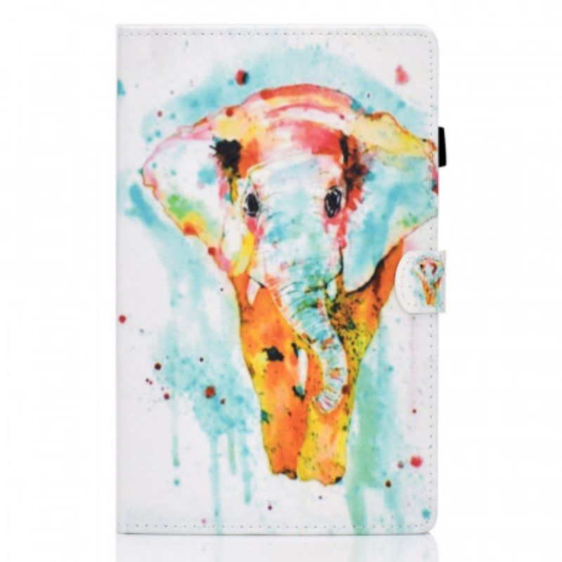 Lederhüllen Für Samsung Galaxy Tab A8 (2021) Aquarell-elefant