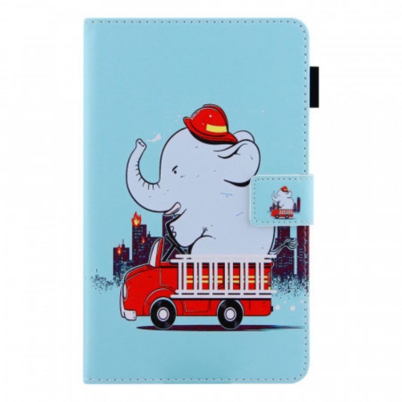 Lederhüllen Für Samsung Galaxy Tab A8 (2021) Feuerwehrmann-elefant