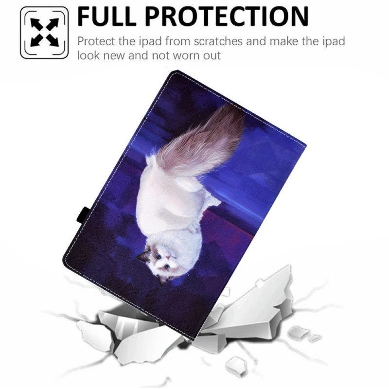 Lederhüllen Für Samsung Galaxy Tab A8 (2021) Weiße Katze